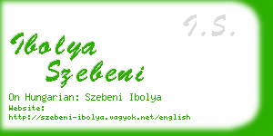 ibolya szebeni business card